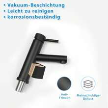 ZMH Rubinetto per lavabo da bagno - Miscelatore spazzolato a scomparsa con doccia estraibile Rubinetto per lavabo Rubinetto per acqua fredda Bagno Giardino Cucina Rubinetto per bagno