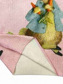 秋冬时尚新款百搭套头衫长袖女上衣兔毛图案平面数码印花潮流女装圆领女士毛衣