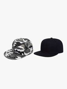 2 chiếc Mũ lưỡi trai bóng chày vành phẳng thời trang thường ngày Hip Hop Unisex Snapback chống nắng, thích hợp để đội hàng ngày - Nhiều màu - Xem 17