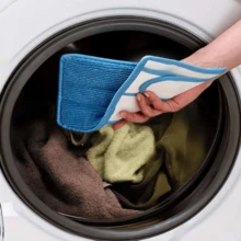 1/2 件装平粘拖把布超细纤维拖把垫拖把头替换拖把布旋转免提清洁，超细纤维清洁拖把更换垫，平拖把布，可水洗且耐用更换拖把布，干湿使用，易于清洁，厨房浴室客厅清洁用品，家用小工具返校用品 - 彩色 - 查看 4