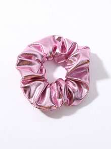 1 件粉色皮革蝴蝶结发圈女士发带，时尚马尾休闲头饰，粉色配饰，发圈发圈，头饰 - 粉色 - 查看 8