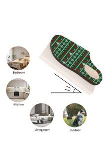 Christmas Men Warm Slippers, Customized Graphic Pattern Closed Toe Anti-Slip Best Gift For Home - Green - View 5