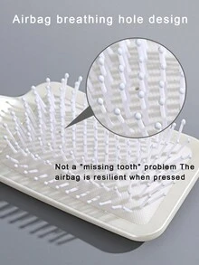 3 件套优质珍珠白头皮按摩梳，气垫设计，ABS 塑料手柄，空心干湿延长发刷，护发，适合普通发质 - 彩色 - 查看 4