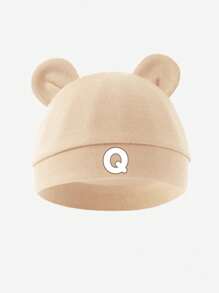 1 st bomull 26 bokstäver tryckt baby hatt, mjuk och varm för nyfödda pojkar och flickor daglig användning under alla årstider. - Aprikos - Visa 21