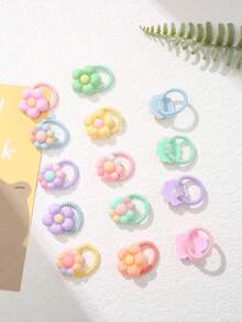 20 件/包迷你儿童无损弹性发带/发圈，适合头发较少的宝宝 - 彩色 - 查看 4