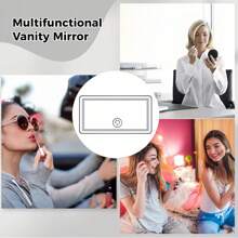 Espejo de vanidad para auto - Espejo de vanidad para visera solar recargable para auto con 3 modos de iluminación y pantalla táctil regulable - Accesorios para automóvil para mujeres y niñas - Multicolor - Ver 7