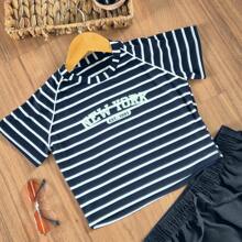 New York Cropped Blouse Pink Striped Vivid Bias Tight For Girls Children Youth - 黑色 - 查看 1