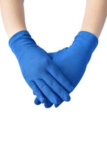 A Pair Of 22cm Milk Silk Elastic Short Riding Gloves, Suitable For Clothing Cosplay, Performances, And Fashion Decoration Holiday Gloves