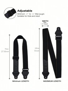 10pcs Guitar Strap With Pick Holder Star Shoulder Straps Adjustable Leather Ends,Include 5 Guitar Picks And 1 Hold And 2 Washers