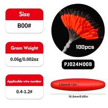 PRO BEROS PROBEROS 100 Phao câu cá dành cho cá da trơn, Phao câu cá bằng bọt cứng sống động, Độ nổi mạnh để câu cá nước ngọt nước mặn, Hoàn hảo cho giàn câu cá da trơn Santee - Đỏ - Xem 15