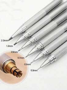 1pc Mechanical Pencil + 12pcs Lead Refills, 0.3mm-2.0mm For Writing And School Supplies - Highly Suitable For Students