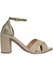 Kit 2 Pairs Women's Block Heel Sandals, Fashion, Shiny, Comfortable - Lạc đà - Xem 4