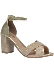 Kit 2 Pairs Women's Block Heel Sandals, Fashion, Shiny, Comfortable - Lạc đà - Xem 2