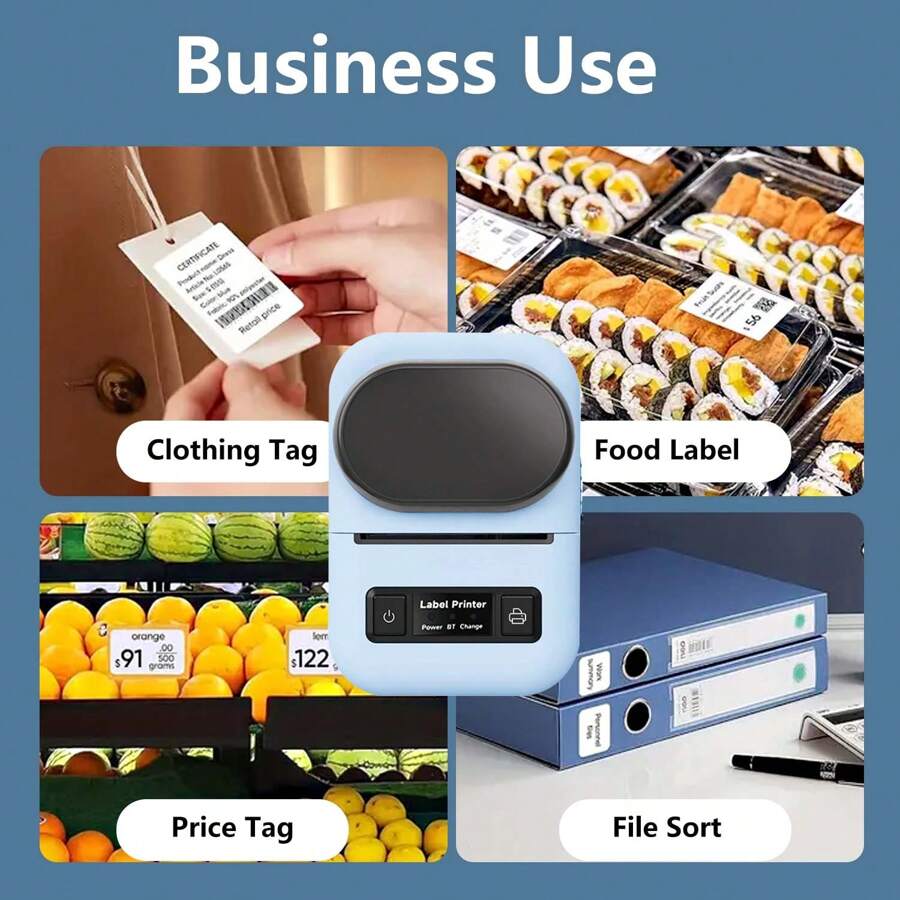 Portable Adhesive Barcode Logo Thermal Mini Name Label Sticker Label