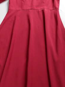 2pcs Women Arabic Middle East Style Robe With Shawl Collar, Floral Embroidered & Metallic Printing Detail - Burgundy - View 7