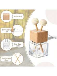 Bình xịt thơm xe hơi Bình xịt thơm xe hơi Bình xịt thơm xe hơi rỗng Bình xịt thơm kính ô tô có kẹp thông hơi Nắp gỗ Que trang trí hương thơm (Trong suốt) Quà tặng tốt nhất - Nhiều màu - Xem 6