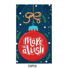 50 cái/gói Thiệp Giáng sinh "Merry Christmas", Quà tặng trang trí/Thiệp tên, Thiệp chúc mừng, Thiệp cảm ơn, Đồ trang trí quà tặng - Nhiều màu - Xem 12