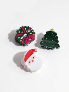 5 chiếc kẹp tóc họa tiết ông già Noel và cây thông Noel thanh lịch dành cho nữ, thích hợp để đeo hàng ngày, Giáng sinh - Nhiều màu - Xem 5