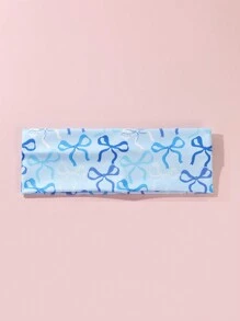 1 件女士休闲可爱街头风格蝴蝶结印花发带，适合海滩、度假、日常，由涤纶制成，头带头巾头带吸汗带，发带秋冬发饰，适合女士度假装