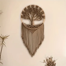 One Piece, Pure Hand-Woven Bohemian Strong Life Tree, Hand-Woven Strong Life Tree, Woven Wall Hanging Decorations, Handmade Living Room Bedroom Decorations, Home Hanging Decorations - Multicolor - View 6