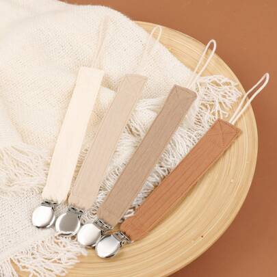 4pcs/Set Baby Pacifier Clips, Fashionable Pacifier Chain & Stainless Steel Pacifier Clips, Suitable For Daily Use