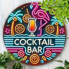 Đồ trang trí tường bằng sắt cho quầy bar cocktail Tropical Neon Paradise - 1 món, biển báo kim loại bền cho tiệc độc thân, biển báo lối vào chống chịu thời tiết có lỗ khoan sẵn để dễ dàng treo lên, xuống, trái và phải ở nhiều vị trí lỗ khác nhau, giao hàng ngẫu nhiên - Nhiều màu - Xem 6