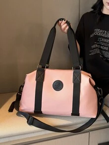 1 件大容量旅行包，轻便行李包，商务旅行，大容量手提包，旅行收纳包，健身训练包，手提包，学校旅行包，适合外出、度假、旅行、商务旅行、户外 - 粉色 - 查看 8