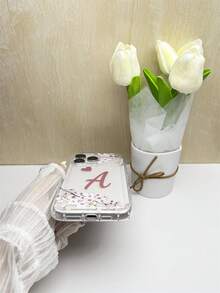 1 套透明 TPU 手机壳，带花卉和字母“A”图案 + 镜头保护膜，兼容 Apple iPhone - 彩色 - 查看 7