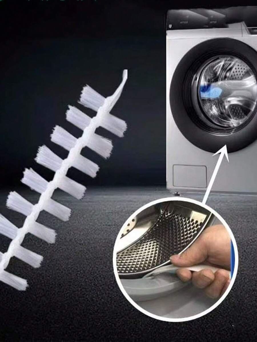 1pc Washing Machine Cleaning Brush, Detachable Drum Brush, Long Handle Brush For Cleaning Air Conditioner, Drum Washer Interior & Crevices - White - View 1