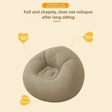 1 件便携式加厚充气休闲沙发，可折叠，躺椅，户外沙发床，毛绒沙发休闲床，带气泵，适用于客厅、卧室、户外露营、办公室休闲椅