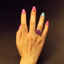 1 件什锦天然宝石水晶开口戒指、水晶戒指、天然石戒指、女士戒指、男士戒指、紫水晶戒指、玫瑰石英戒指、绿色东陵石戒指、虎眼石戒指、黑曜石戒指、情侣戒指、情侣礼物、情人节礼物 - 天然石戒指 - 查看 11