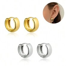 18K GOLD PLATED SMOOTH RING - Bạc - Xem 1