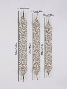 1 Pair Fashion Leopard Print Shoelaces, Soft Satin Ribbon Laces Suitable For Casual Shoes, Sneakers, Girls, 2.5cm Wide (5 Color Choices) - Multicolor - View 2