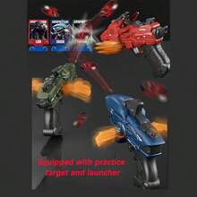 1件UFO枪男孩龙猎人战士子弹连发UFO弹射卡通恐龙软弹手枪玩具户外弹射玩具枪男孩生日礼物 - 彩色 - 查看 5