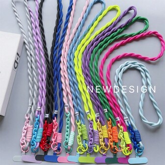 1pc Fashionable Long Detachable & Adjustable Phone Lanyard Strap, Crossbody Phone Case Connector Clip Compatible