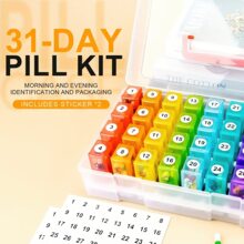 Monthly Pill Organizer 2 Times A Day, 30 Day Pill Organizer 2 Times A Day, Monthly Pill Organizer 2X A Day With A Pill Box