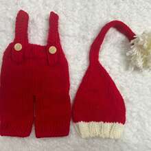Newborn Cute Red Baseball Cap And Pants Set - Children's Photography Props! Perfect Gift For Baby Shower/Holiday For Girls/Boys - Multicolor - View 7