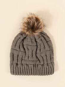 1 chiếc mũ len phong cách Y2K Unisex có tua rua, ấm áp khi đi chơi ngoài trời/đi làm hàng ngày, thích hợp cho mùa đông - mũ dệt kim - Xem 3