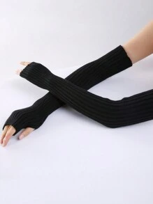 1 Cặp Găng Tay Thời Trang Nữ Ấm Áp Dài Gothic Lolita Tự Làm Găng Tay Đan Co Giãn Ngón Tay Găng Tay Trơn Cổ Điển Bảo Vệ Tay Áo Móc Tay Giữ Ấm Tay Găng Tay Khuỷu Tay Dài Không Ngón Tay Đan Len Tay Áo Mùa Đông Màu Trơn - Nhiều màu - Xem 13