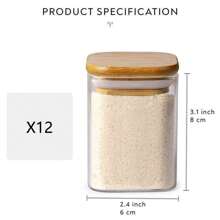 1PC/12PCS Clear Glass Jars, Glass Condiment Jar, Spice Container With Airtight Bamboo Lids - Perfect For Tea, Coffee, Spice, Candy Storage - Includes Labels And Markers For Easy Organization - Ideal Kitchen Gadgets And Party Supplies - Multicolor - View 14