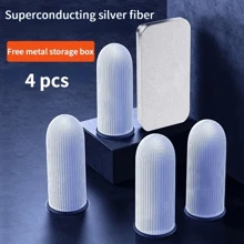 Bộ 4 chiếc + 1 hộp kim loại đựng ngón tay chơi game, thích hợp để chơi game - Đen và trắng - Xem 10