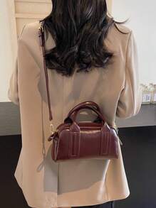 Dedoo 1 Boston Bag, A Classic Vintage Oil Leather Handbag For Autumn And Winter, A PU Crossbody Bag, Stylish, Simple And Practical, Versatile In All Seasons, Suitable For Daily Commuting, Shopping, Storage, Giving To Girlfriends, Holiday Gifts, Can Be Carried By Hand, On One Shoulder, Or Crossbody