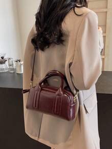 Dedoo 1 Boston Bag, A Classic Vintage Oil Leather Handbag For Autumn And Winter, A PU Crossbody Bag, Stylish, Simple And Practical, Versatile In All Seasons, Suitable For Daily Commuting, Shopping, Storage, Giving To Girlfriends, Holiday Gifts, Can Be Carried By Hand, On One Shoulder, Or Crossbody