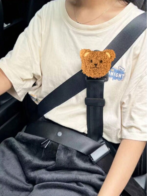 1pc Bear Decor Child Seat Belt Limiter