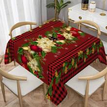 1pc Rectangular Polyester Christmas Holiday Plaid Tablecloth - Durable, Easy To Clean, Machine Made Table Cover For Indoor/Outdoor Parties, Picnics, Home Decor - Multicolor - View 9