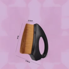 1 chiếc cọ trang điểm nền cầm tay có nắp che bụi, cọ trang điểm mịn màng chống vón cục - màu đen - Xem 6