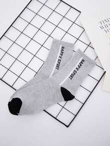 1/5 Đôi Tất ống giữa thoáng khí ấm áp phong cách thể thao bốn mùa cổ điển thường ngày dành cho nam - nhiều màu - Xem 12