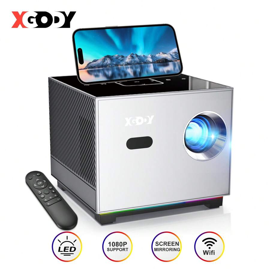 XGODY XGODY 4K Mini Projector 10000 Lumen LED 1080P WiFi Bluetooth UHD