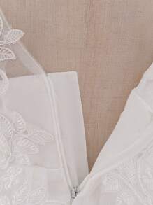 Baby Girls' Pink Long Sleeve Elegant Tulle Princess Dress, Suitable For Parties - White - View 5