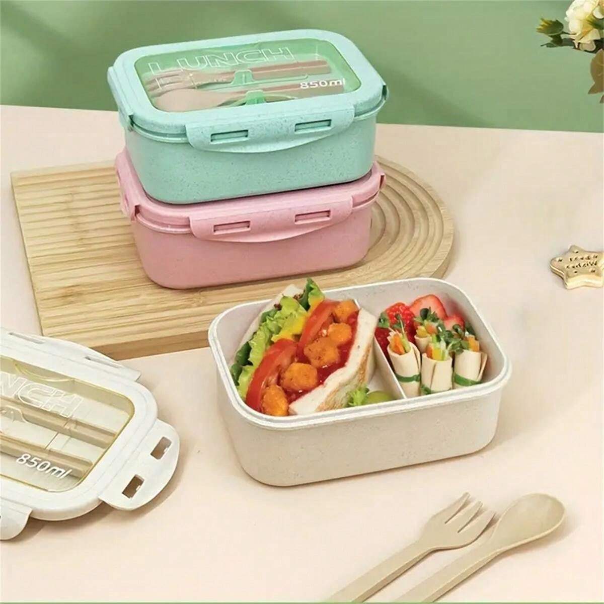 1pc Lunch Box, Modern Design With Included Utensil Set